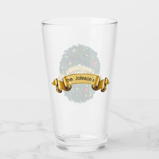 Verre À feuillage persistant couronne de Noël (Dos)