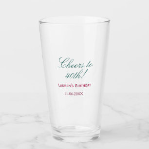 Verre À la 40e anniversaire nom date mauve bleu élégant