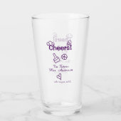 Verre À la future Mme nom de la mariée doodle violet (Dos)