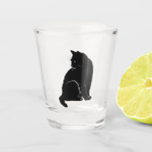 Verre à liqueur de chat noir (Devant)