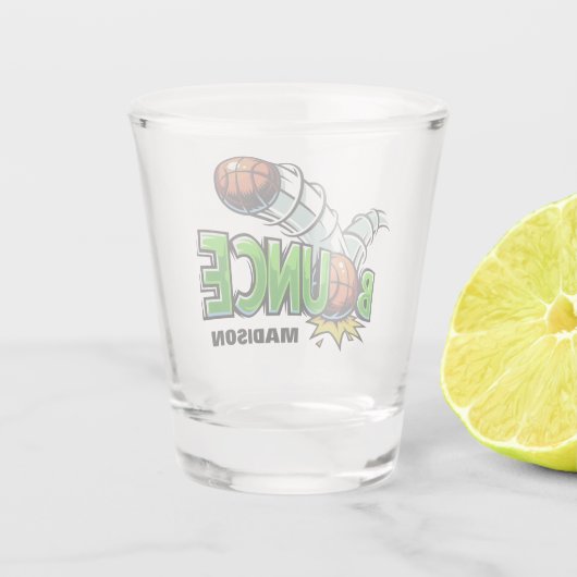 Verre à liqueur nommé fait sur commande de (Dos)