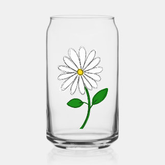 Verre à marguerite dessinée à la main | Floral min