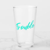Verre à Pint à l'encre sarcelle – Trouble Brews (Devant)