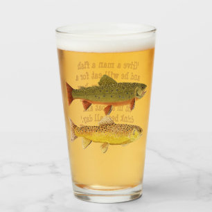 Verre à Pint de Pêche à la Truite