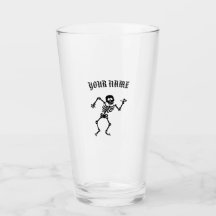 VERRE À PINT SQUELETTE DANSEUR À VOTRE NOM