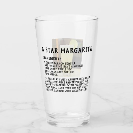 Verre à pinte avec 5 étoiles Margarita Recette (Devant)
