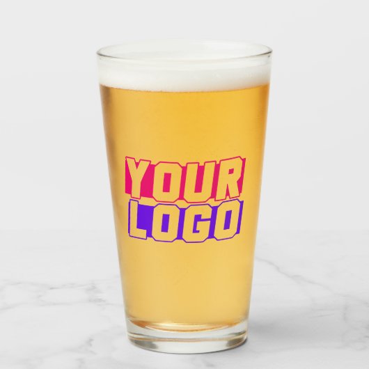 Verre à pinte logo personnalisé avec votre logo (Devant (rempli))