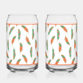 Verre à plumes orange et vert (Gauche)