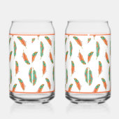 Verre à plumes orange et vert (Droite)