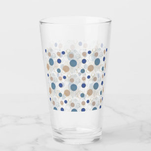 Verre à points de couleur sable et bleu de plage