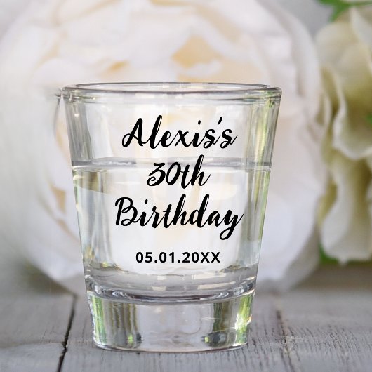 Verre A Shot 10e 20e 30e 40e 50e 60e 70e fête d'anniversaire