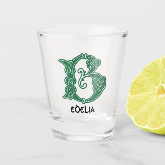 Verre A Shot 16e Century Celtic Knot Decorative Capital B (Devant)