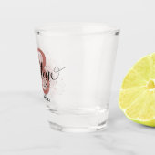 Verre A Shot 18e anniversaire Rose Typographie d'or (Droite)