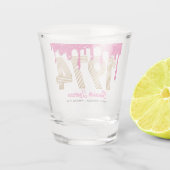 Verre A Shot 1974 Parties scintillant rose goutte 50e Anniversa (Dos)