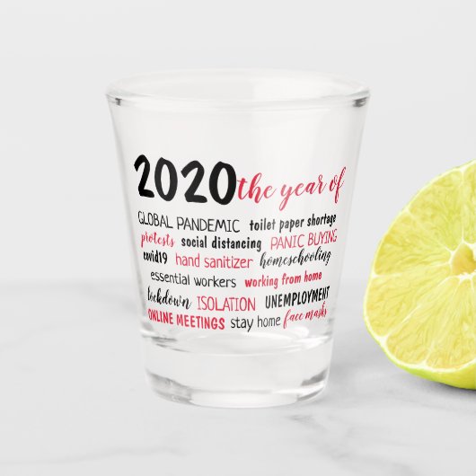 Verre A Shot 2020 l'année de la pandémie COVID 19 (Devant)