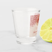 Verre A Shot 20e Anniversaire Ruby Red Glitter Champagne-Or  (Gauche)
