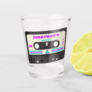 Verre A Shot 21e Anniversaire Retro 80s Musique Mix bande pour