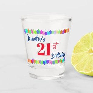 Verre A Shot 21ème L'anniversaire personnalisent
