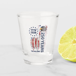 Verre A Shot 250 Years Celebration Grungy American Flag Eagle