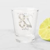 Verre A Shot 28e anniversaire d'or métallique (Dos)