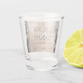 Verre A Shot 28e anniversaire du Mariage de lin élégant (Dos)