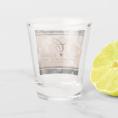 Verre A Shot 28e anniversaire du Mariage de lin élégant (Dos)