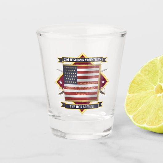 Verre A Shot 2e Infanterie volontaire du Wisconsin (Devant)