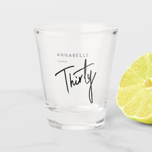 Verre A Shot 30ème Trente-trentième anniversaire moderne (Devant)