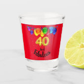Verre A Shot 40 et fabuleux ballons d'anniversaire (Devant)