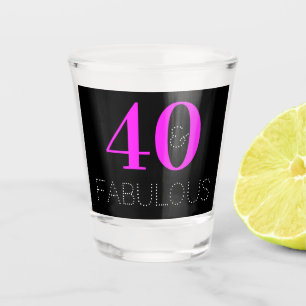 Verre A Shot 40 et fabuleux Neon rose fête d'anniversaire Favor
