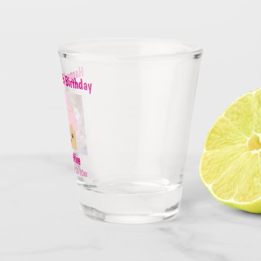 Verre A Shot 40e anniversaire heureux mignon Cupcake rose Souve (Droite)