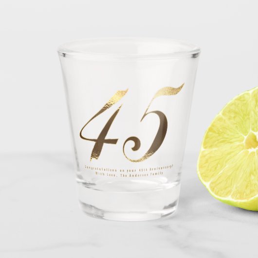Verre A Shot 45e anniversaire Sapphire Mariage Anniversaire (Devant)