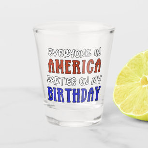Verre A Shot 4 juillet Anniversaire drôle