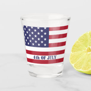 Verre A Shot 4 juillet Drapeau américain USA Patriotique