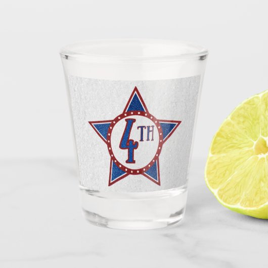 Verre A Shot 4 juillet Parties scintillant (Devant)