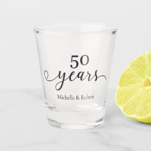 Verre A Shot 50 ans mariage anniversaire minimal élégant