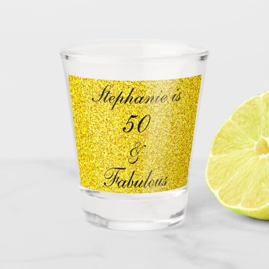 Verre A Shot 50 Et Fabuleux Anniversaire Gold Black Parties sci (Devant)