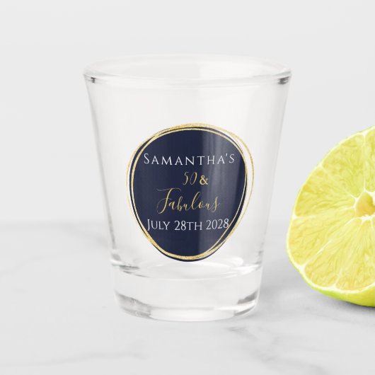 Verre A Shot 50e anniversaire 50 et fabuleux Marine Gold (Devant)