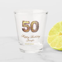 50e anniversaire ajouter nom date année or floral
