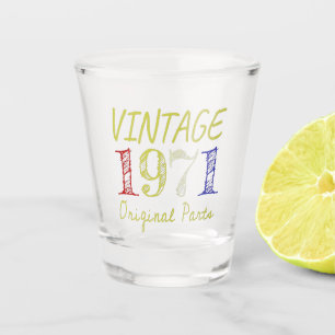 Verre A Shot 50e anniversaire Cadeau Vintage Retro 1971