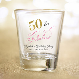 Verre A Shot 50e anniversaire Pink Gold Party Favor