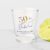 Verre A Shot 50th Birthday Purple Gold Party Favor (Devant)