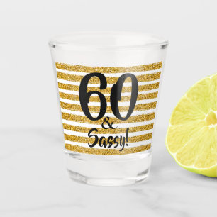 Verre A Shot 60 et Sassy Gold Faux Parties scintillant Stripe C