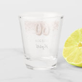 Verre A Shot 60e anniversaire rose or blush confetti nom (Dos)