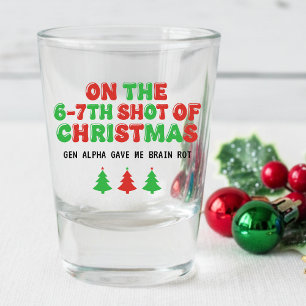 Verre A Shot 6-7ème Shot de Noël Brain Rot Drôle de Vacances