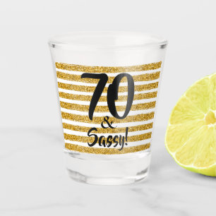 Verre A Shot 70 et Sassy Gold Faux Parties scintillant Stripe C