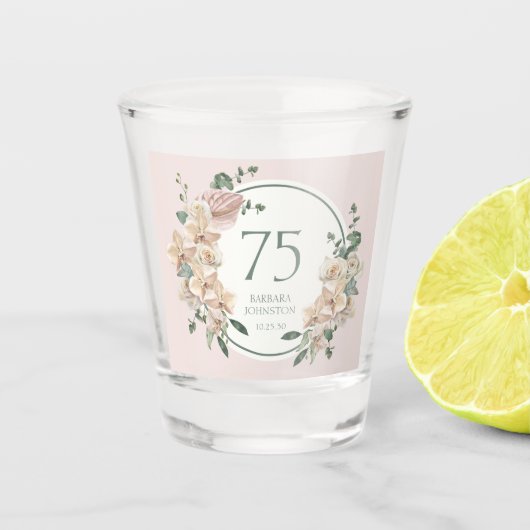 Verre A Shot 75e anniversaire Tropical Floral (Devant)