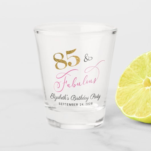 Verre A Shot 85e anniversaire Pink Gold Party Favor (Devant)