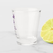 Verre A Shot À la future Mme nom de la mariée violet gribouilla (Droite)
