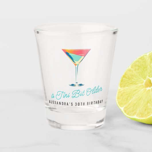 Verre A Shot A Tini Bit Ancien Martini Thème Retro 30ème Annive (Devant)